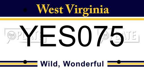 YES075 West Virginia License Plate