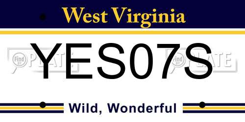 YES07S West Virginia License Plate