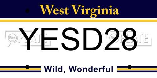 YESD28 West Virginia License Plate