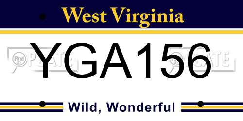 YGA156 West Virginia License Plate