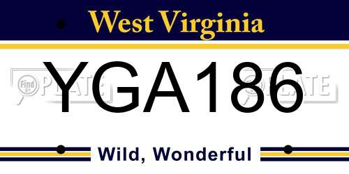 YGA186 West Virginia License Plate