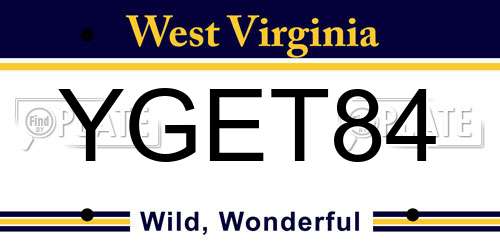 YGET84 West Virginia License Plate