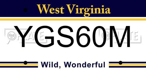 YGS60M West Virginia License Plate