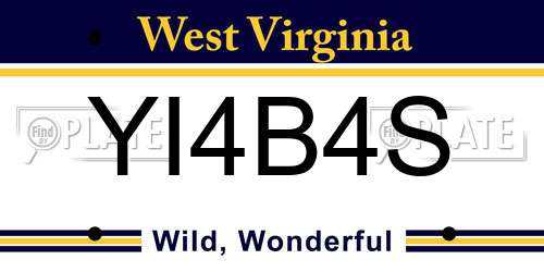 YI4B4S West Virginia License Plate