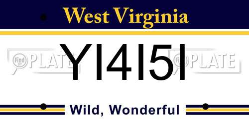 YI4I5I West Virginia License Plate