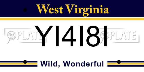 YI4I8I West Virginia License Plate