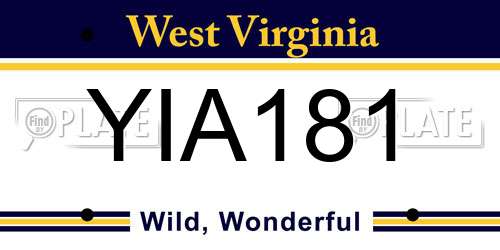 YIA181 West Virginia License Plate