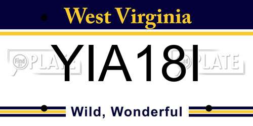 YIA18I West Virginia License Plate