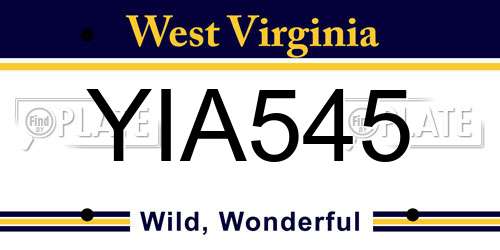 YIA545 West Virginia License Plate
