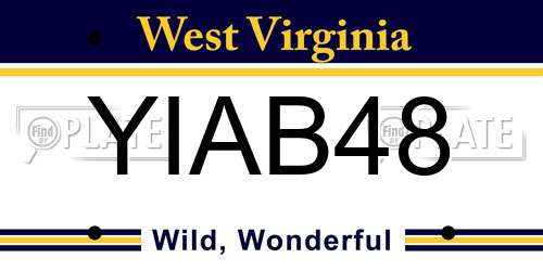 YIAB48 West Virginia License Plate