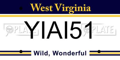 YIAI51 West Virginia License Plate
