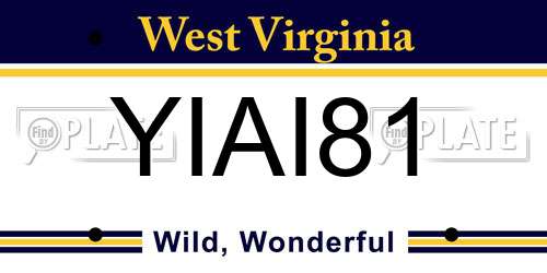 YIAI81 West Virginia License Plate