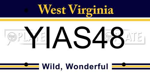 YIAS48 West Virginia License Plate