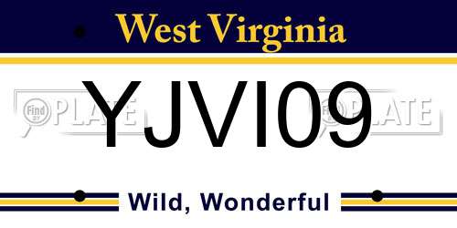 YJVI09 West Virginia License Plate