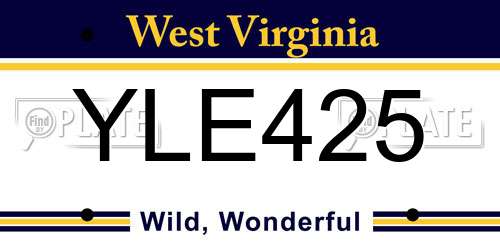 YLE425 West Virginia License Plate