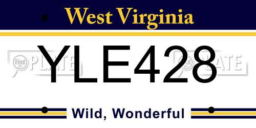YLE428 West Virginia License Plate