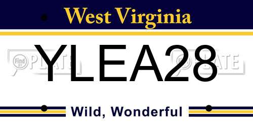 YLEA28 West Virginia License Plate