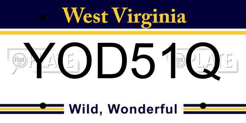 YOD51Q West Virginia License Plate
