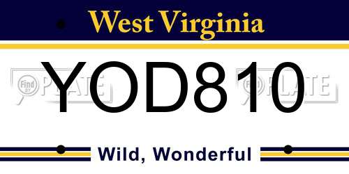 YOD810 West Virginia License Plate
