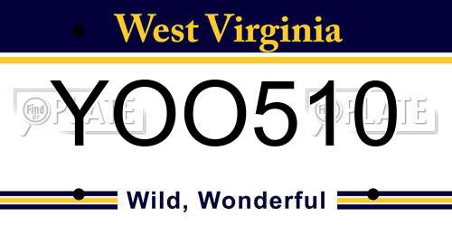 YOO510 West Virginia License Plate