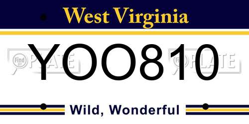 YOO810 West Virginia License Plate