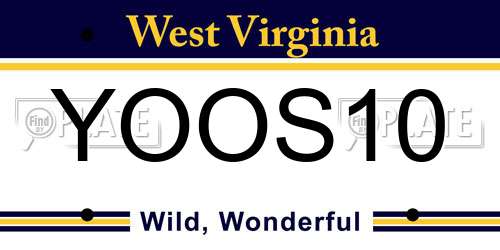 YOOS10 West Virginia License Plate