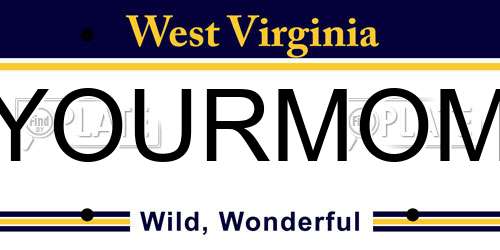 YOURMOM West Virginia License Plate