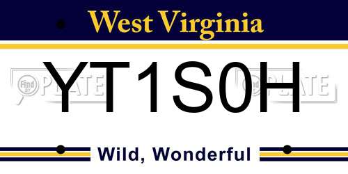 YT1S0H West Virginia License Plate