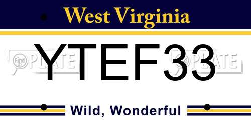 YTEF33 West Virginia License Plate