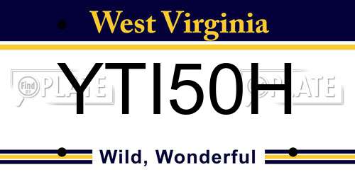 YTI50H West Virginia License Plate