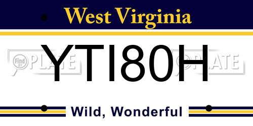 YTI80H West Virginia License Plate