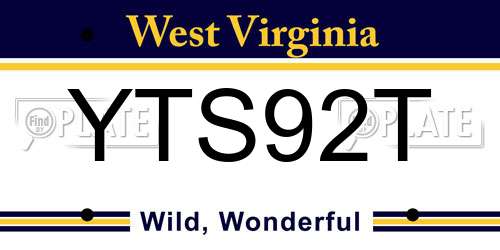YTS92T West Virginia License Plate