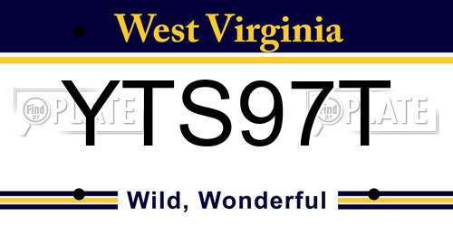 YTS97T West Virginia License Plate