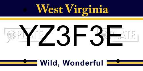 YZ3F3E West Virginia License Plate