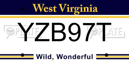 YZB97T West Virginia License Plate