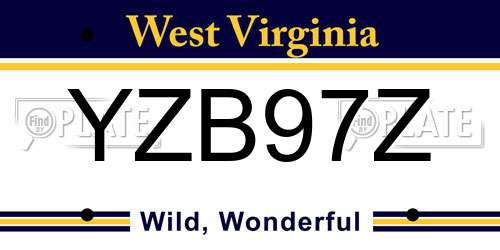 YZB97Z West Virginia License Plate