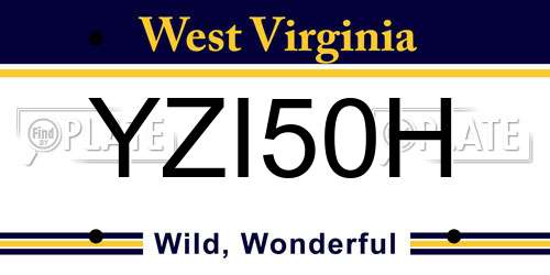 YZI50H West Virginia License Plate