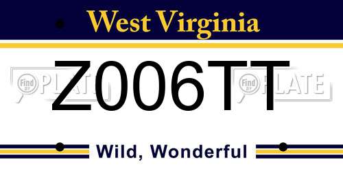 Z006TT West Virginia License Plate