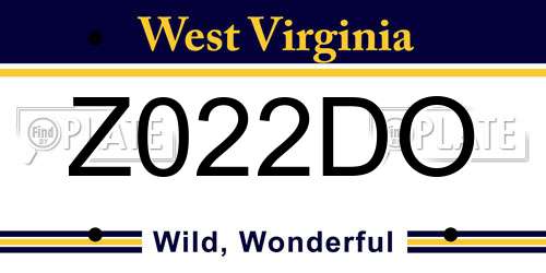 Z022DO West Virginia License Plate