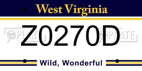 Z0270D West Virginia License Plate