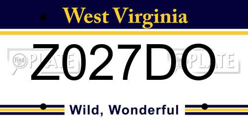 Z027DO West Virginia License Plate