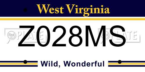 Z028MS West Virginia License Plate