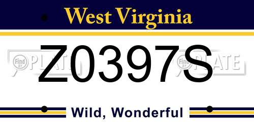 Z0397S West Virginia License Plate