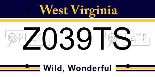 Z039TS West Virginia License Plate