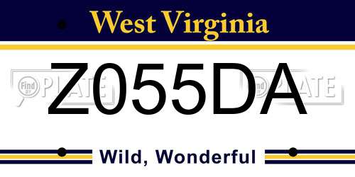 Z055DA West Virginia License Plate