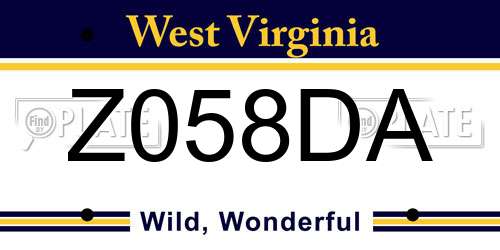 Z058DA West Virginia License Plate