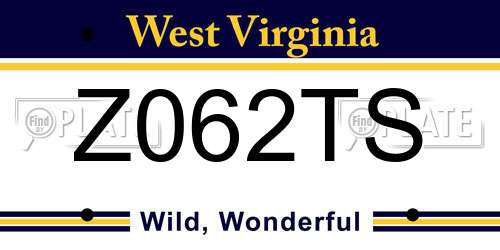 Z062TS West Virginia License Plate