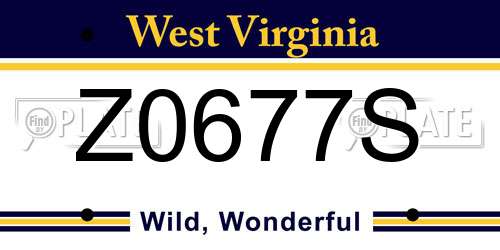 Z0677S West Virginia License Plate