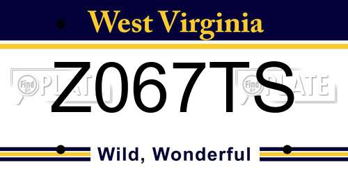 Z067TS West Virginia License Plate