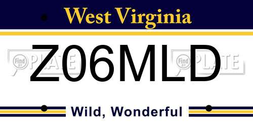 Z06MLD West Virginia License Plate